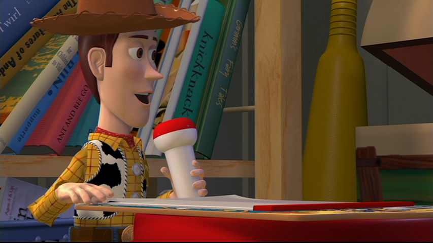 Woody teaching speech in Andy's house - Animated Language Learning
